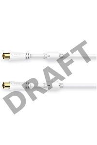 Кабель антенный Hama H-205246 Coax (m)/Coax (f) 1.5м. феррит.кольца Позолоченные контакты белый (00205246)
