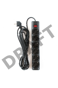 Сетевой фильтр Defender DFS 155 / 6 розеток / чёрный / 5.0 м