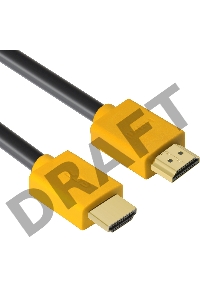 Кабель GCR 1.5m HDMI версия 1.4, черный, желтые коннекторы, OD7.3mm, 30/30 AWG, позолоченные контакты, Ethernet 10.2 Гбит/с, 3D, 4K GCR-HM440-1.5m, экран