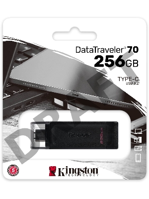 Флеш Диск Kingston 256Gb DataTraveler 70 DT70/256GB USB3.2 черный