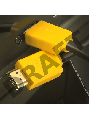 Кабель GCR 1.5m HDMI версия 1.4, черный, желтые коннекторы, OD7.3mm, 30/30 AWG, позолоченные контакты, Ethernet 10.2 Гбит/с, 3D, 4K GCR-HM440-1.5m, экран