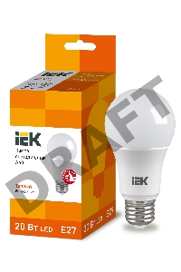 Лампа Iek LLE-A60-20-230-30-E27 светодиодная ECO A60 шар 20Вт 230В 3000К E27 IEK