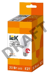 Лампа Iek LLE-A60-20-230-30-E27 светодиодная ECO A60 шар 20Вт 230В 3000К E27 IEK
