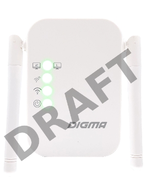 Повторитель беспроводного сигнала Digma D-WR310 10/100BASE-TX белый (упак.:1шт)