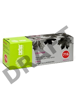 Тонер Картридж Cactus CS-C716M пурпурный для Canon LBP-5050 5050N (1500стр.)