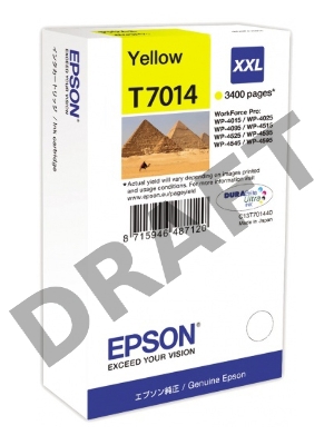 Струйный картридж EPSON C13T70144010 WP 4000/4500 Series Ink XXL Cartridge Yellow 3.4k