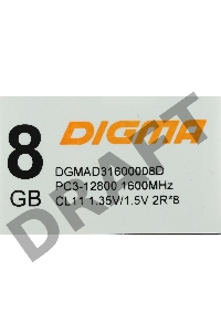 Память DDR3 8Gb 1600MHz Digma DGMAD31600008D RTL PC3-12800 CL11 DIMM 240-pin 1.5В dual rank