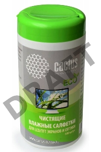 Салфетки Cactus CS-T1001E для экранов и оптики туба 100шт влажных