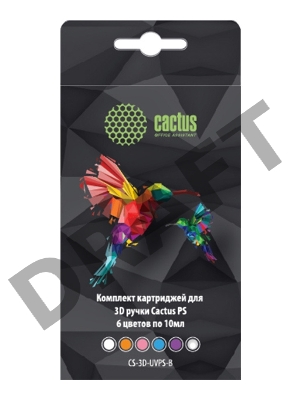 Пластик для ручки 3D Cactus CS-3D-UVPS-B УФ-полимер 6цв.