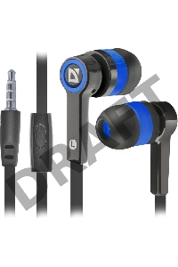Гарнитура Defender Pulse-420 Black/blue 4-пин 3,5 мм jack, кабель-1,2м