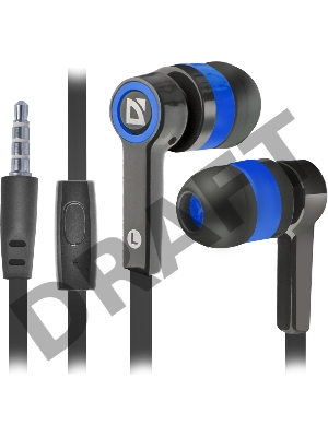 Гарнитура Defender Pulse-420 Black/blue 4-пин 3,5 мм jack, кабель-1,2м