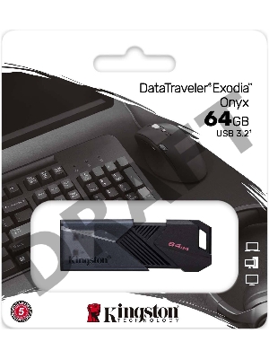 Флеш Диск Kingston 64Gb DataTraveler Exodia Onyx DTXON/64GB USB3.2 черный