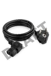 Кабель питания Gembird 1.8м, VDE(0.75мм), черный, угловой разъем, с зазем., пакет PC-186A-VDE   