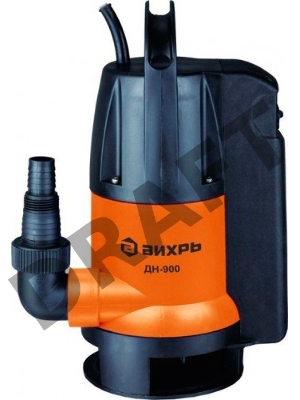Насосы Вихрь ДН-900  68/2/3  Дренажный насос { 900 вт, глуб-8 м, max-15,5 м/час, частицы-35 мм }