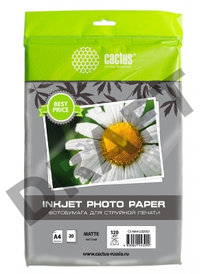 Фотобумага Cactus CS-MA412020ED A4/120г/м2/20л./белый матовое для струйной печати