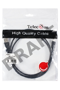Кабель USB 2.0 A-->mini-B 5P (1м) черный TELECOM/VCOM <TC6911BK-1.0M>
