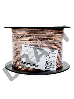 Акустический кабель Cablexpert CC-TC2x1,5-50M, прозрачный,  50 м, на катушке