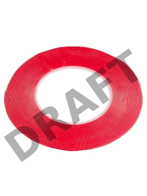 Скотч двусторонний прозрачный 3M с красной защитной лентой толщина 1мм ширина 2мм длина 10м