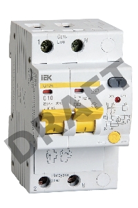 Iek MAD12-2-010-C-030 Диф.автомат АД12М 2Р С10  30мА ИЭК