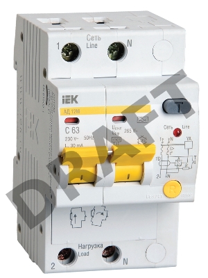 Iek MAD12-2-010-C-030 Диф.автомат АД12М 2Р С10  30мА ИЭК