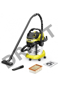 Строительный пылесос Karcher WD 5 S V-25/5/22 1100Вт (уборка: сухая/сбор воды) желтый