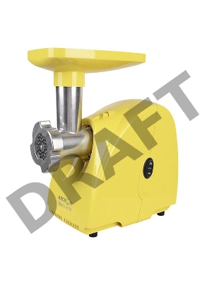 Мясорубка Аксион М 31.01 желтый корпус, 1500 Вт, произ. 100 кг/час, ф-ция реверс, отсек для хранения принадлежностей