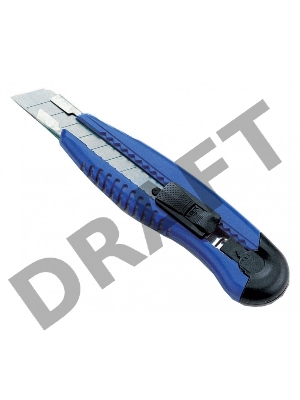 Нож канцелярский Kw-Trio 3713blue шир.лез.18мм усиленный 2 сменных лезвия металл синий блистер