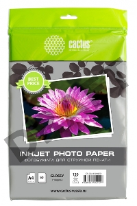 Фотобумага Cactus CS-GA413050ED A4/130г/м2/50л./белый глянцевое для струйной печати
