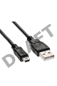 Кабель USB 2.0 A-->mini-B 5P (1м) черный TELECOM/VCOM <TC6911BK-1.0M>