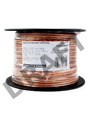 Акустический кабель Cablexpert CC-TC2x2,5-50M, прозрачный,  50 м, на катушке