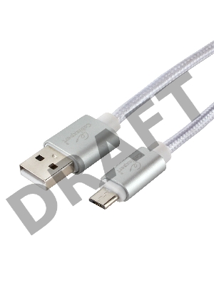 Кабель USB 2.0 Cablexpert CC-U-mUSB02S-1.8M, AM/microB, серия Ultra, длина 1.8м, серебристый, блистер