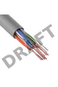Кабель витая пара REXANT U/UTP, категория 6, ZH нг(А)-HF, 4PR, 23AWG, внутренний, серый, 305 м