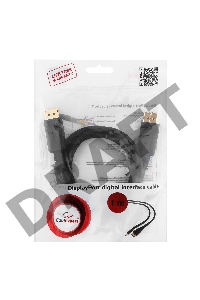 Кабель DisplayPort Gembird/Cablexpert , 1м, 20M/20M, черный, экран, пакет(CC-DP-1M)