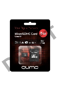Флэш карта Micro SecureDigital 8Gb QUMO QM8GMICSDHC10 {MicroSDHC Class 10, SD adapter}