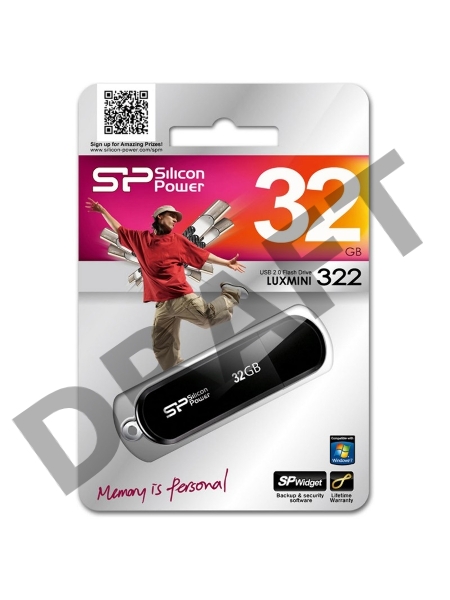 Флеш Диск Silicon Power 32Gb LuxMini 322 SP032GBUF2322V1K USB2.0 черный