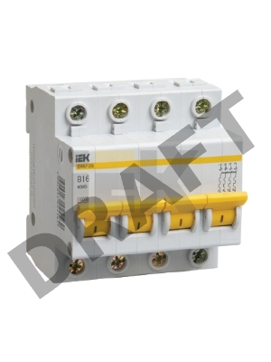 Авт. выкл. Iek MVA20-4-063-C ВА47-29 4Р 63А 4,5кА х-ка С ИЭК