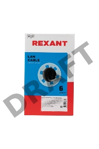 Кабель витая пара REXANT U/UTP, категория 6, ZH нг(А)-HF, 4PR, 23AWG, внутренний, серый, 305 м