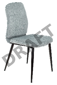 Стул для кухни Бюрократ KF-3 серо-голубой Light 28 металл черный на ножках (KF-3/LT28)