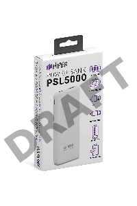 Аккумулятор HIPER Внешний аккумулятор HIPER PSL5000 Li-Pol 5000 mAh 2.4A 1xUSB 1xType-C белый