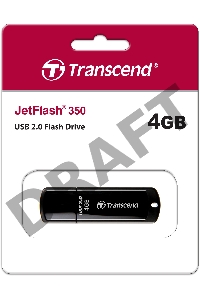 Флэш диск Transcend 4GB JetFlash 350, USB 2.0, Черный