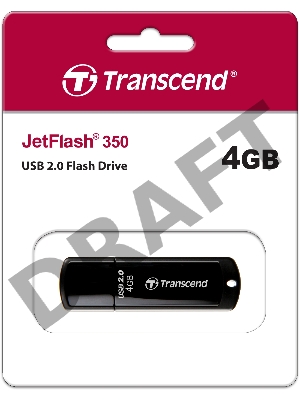 Флэш диск Transcend 4GB JetFlash 350, USB 2.0, Черный