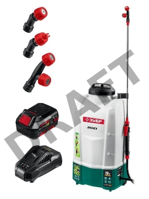 Опрыскиватель ЗУБР 15 л бак, 1 АКБ (4Ач), 5 кг  аккумуляторный, Li-Ion 18В