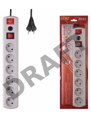 Сетевой фильтр Most R 2м (6 розеток) белый (коробка)