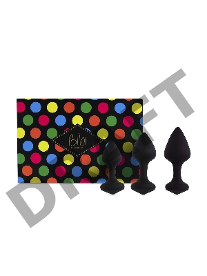 Набор из 3 черных анальных пробок Bibi Butt Plug Set