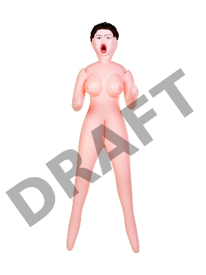 Кукла надувная Dolls-X by TOYFA Violet, брюнетка, с тремя отверстиями, кибер вставка: вагина