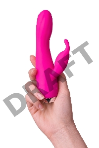 Вибратор с клиторальным стимулятором L'EROINA, силикон, розовый, 17 см