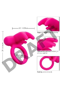 Розовое перезаряжаемое кольцо Silicone Rechargeable Triple Clit Flicker