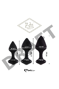 Набор из 3 черных анальных пробок Bibi Butt Plug Set