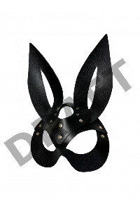 Черная кожаная маска зайки Miss Bunny