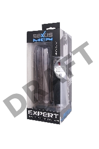 Помпа для пениса Sexus Men Expert, полуавтоматическая, с манометром, ABS пластик, черная, 27 см, Ø 7